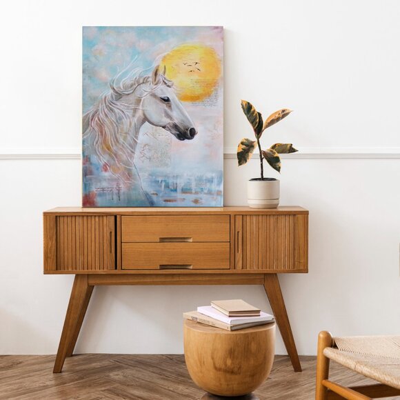 Original Painting Equestrian Horse Wall Art Decor - Picture 2 of 2